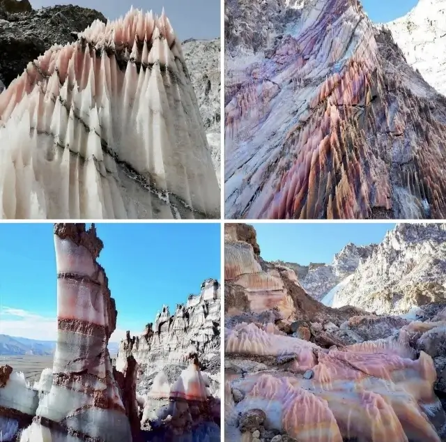 Удивительные соляные горы в Иране: тысячи цветов соли